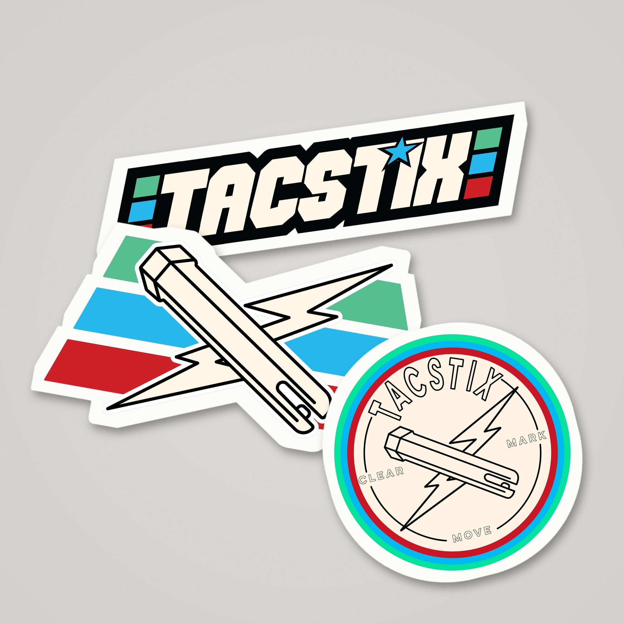 Tacstix Stickers Bundle: Banner, Logo and Seal stickers